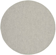 Nourison Positano Grey Round 7 to 8 ft Polypropylene Carpet 142376