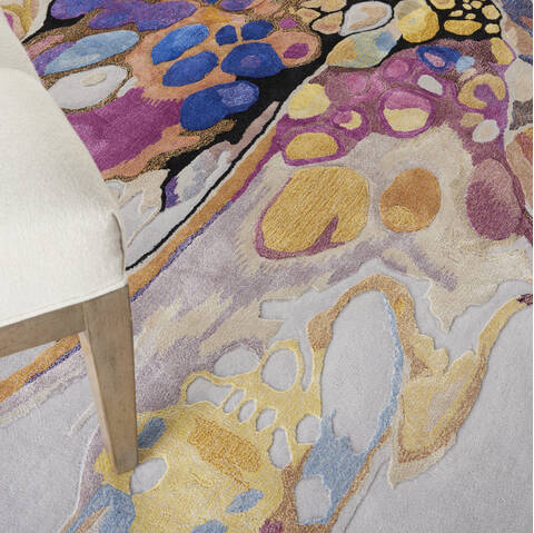Nourison Prismatic Grey 79 X 99 Area Rug 805-142441 Image 4