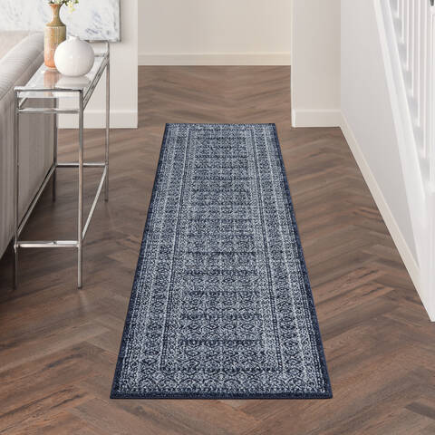 Nourison Royal Moroccan Blue Runner 23 X 100 Area Rug 805-142489 Image 3
