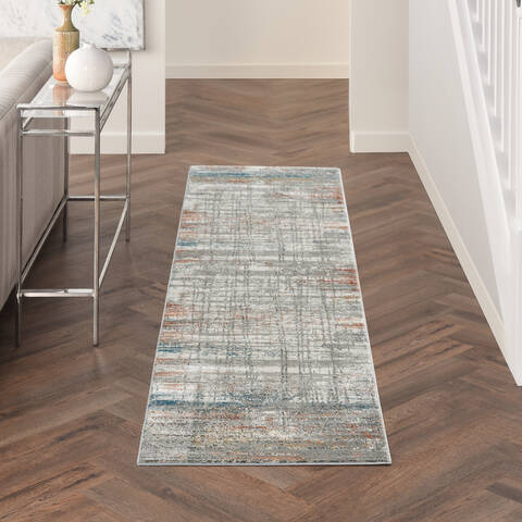 Nourison Rustic Textures Grey Runner 22 X 76 Area Rug 805-142497 Image 3