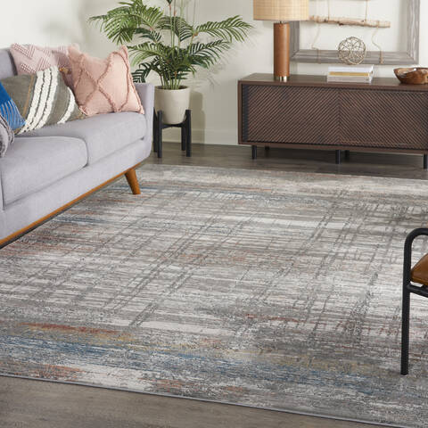 Nourison Rustic Textures Grey 93 X 129 Area Rug 805-142501 Image 3