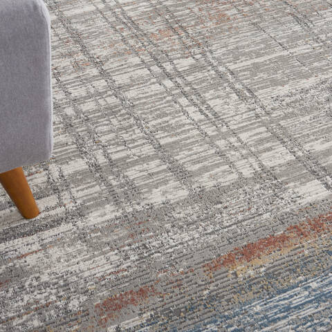 Nourison Rustic Textures Grey 93 X 129 Area Rug 805-142501 Image 4