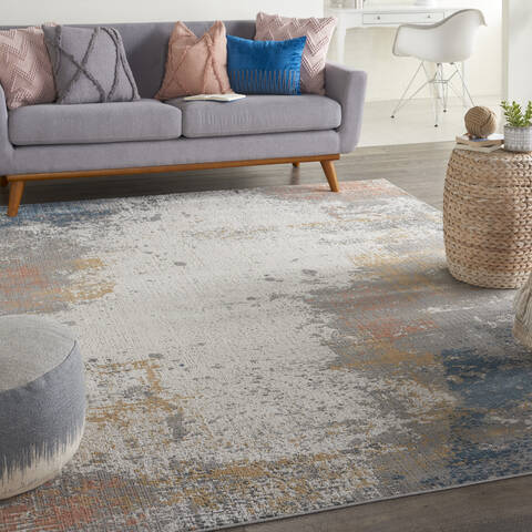 Nourison Rustic Textures Grey 93 X 129 Area Rug 805-142506 Image 3