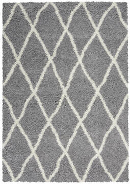 Nourison Shangri-La Grey Rectangle 5x7 ft Polypropylene Carpet 142572