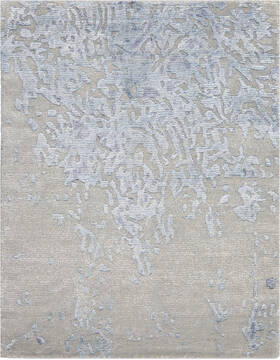 Nourison Silk Shadows Grey Rectangle 2x3 ft Bamboo Silk Carpet 142576