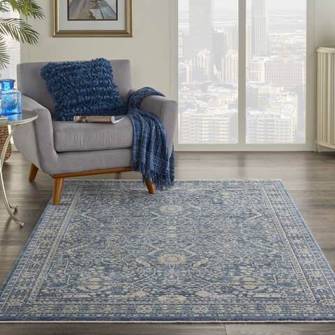 Nourison Silken Weave Blue 53 X 79 Area Rug 805-142610 Image 3
