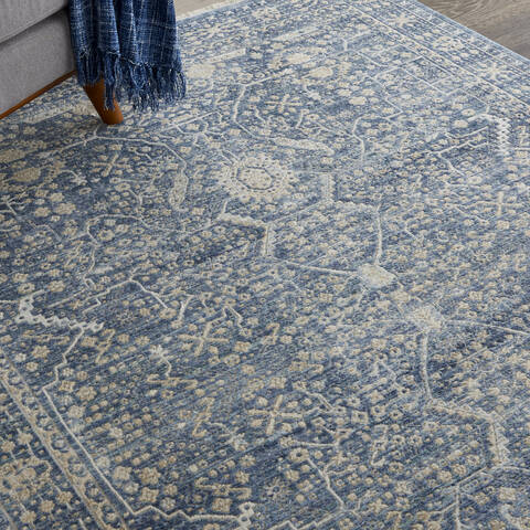 Nourison Silken Weave Blue 53 X 79 Area Rug 805-142610 Image 4