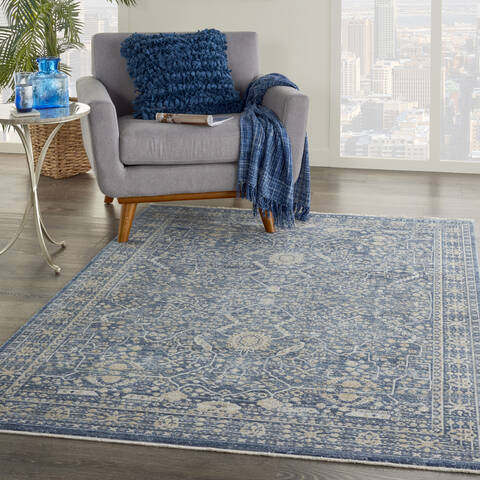 Nourison Silken Weave Blue 53 X 79 Area Rug 805-142610 Image 5