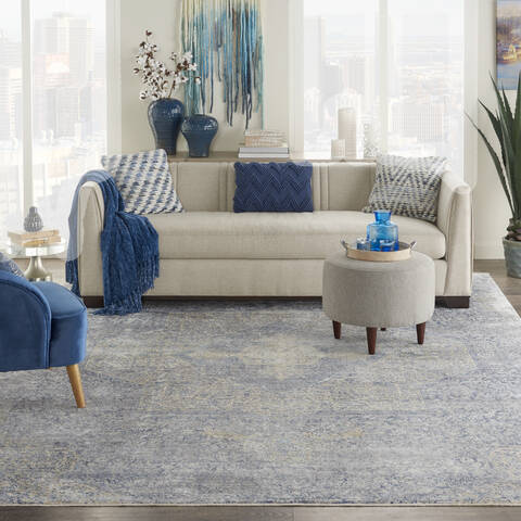 Nourison Silken Weave Blue 100 X 134 Area Rug 805-142613 Image 3