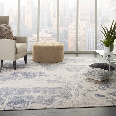Nourison Sleek Textures Blue 93 X 129 Area Rug 805-142631 Image 5