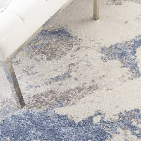 Nourison Sleek Textures Blue 93 X 129 Area Rug 805-142634 Image 4