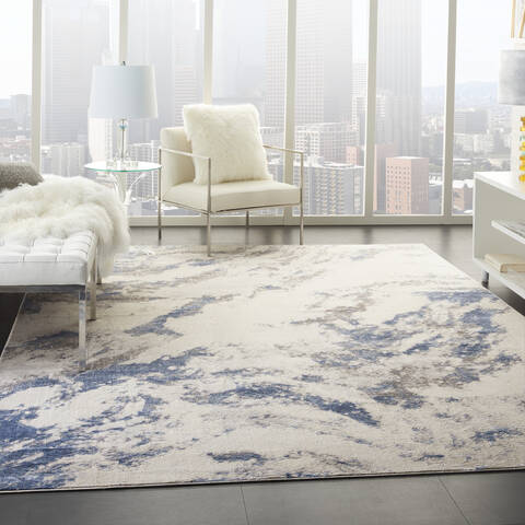 Nourison Sleek Textures Blue 93 X 129 Area Rug 805-142634 Image 5