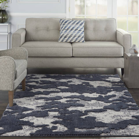 Nourison Textured Contemporary Blue 53 X 73 Area Rug 805-142755 Image 3