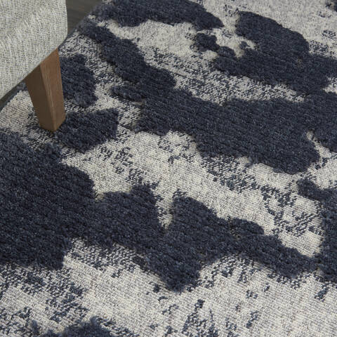 Nourison Textured Contemporary Blue 53 X 73 Area Rug 805-142755 Image 4