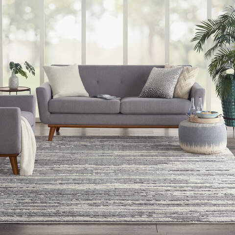 Nourison Textured Contemporary Grey 710 X 910 Area Rug 805-142771 Image 3