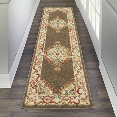Nourison Traditional Vintage Brown Runner 22 X 76 Area Rug 805-142800 Image 3