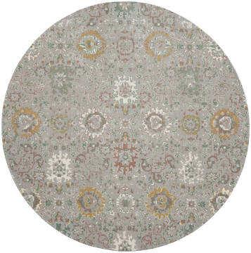 Nourison Twilight Grey Round 7 to 8 ft Lucxelle Carpet 142905