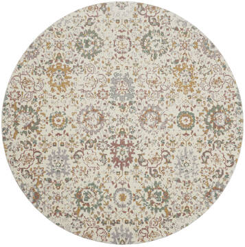 Nourison Twilight Beige Round 7 to 8 ft Lucxelle Carpet 142912