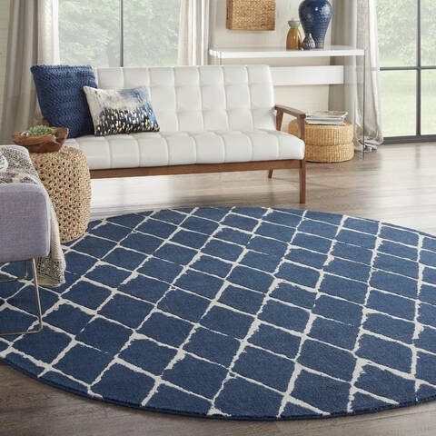 Nourison Twilight Blue Round 80 X 80 Area Rug 805-142922 Image 3