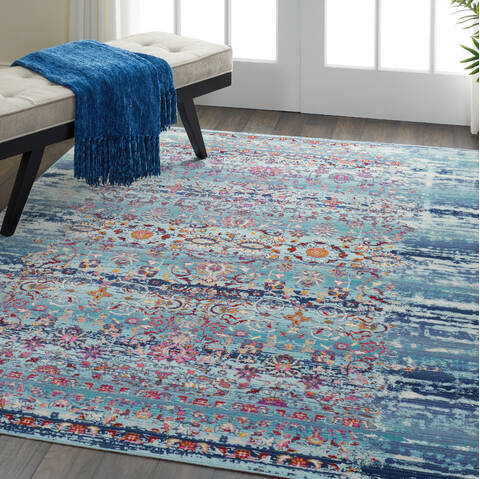 Nourison Vintage Kashan Blue 46 X 66 Area Rug 805-142965 Image 5