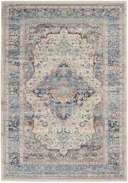 Nourison Vintage Kashan Beige Rectangle 5x8 ft Polypropylene Carpet 142974