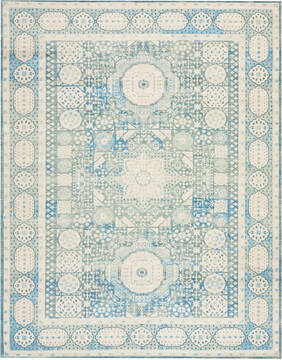 Nourison Madera Blue Rectangle 8x10 ft Polyester Carpet 143154