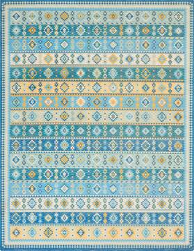 Nourison Madera Blue Rectangle 7x10 ft Polyester Carpet 143170