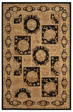 Nourison Nourison 3000 Black Rectangle 6x9 ft Wool Carpet 143225