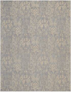 Nourison Vintage Lux Blue Rectangle 8x10 ft Polyester Carpet 143365