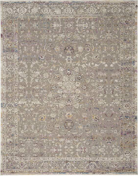 Nourison Vintage Vita Grey Rectangle 9x12 ft Polypropylene Carpet 143384