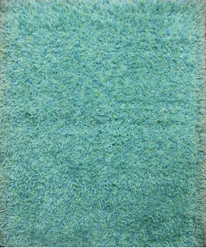 Indian Shaggy Green Rectangle 5x7 ft Silk Carpet 143396