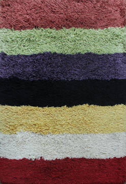 Indian Shaggy Multicolor Rectangle 4x6 ft Polyester Carpet 143399