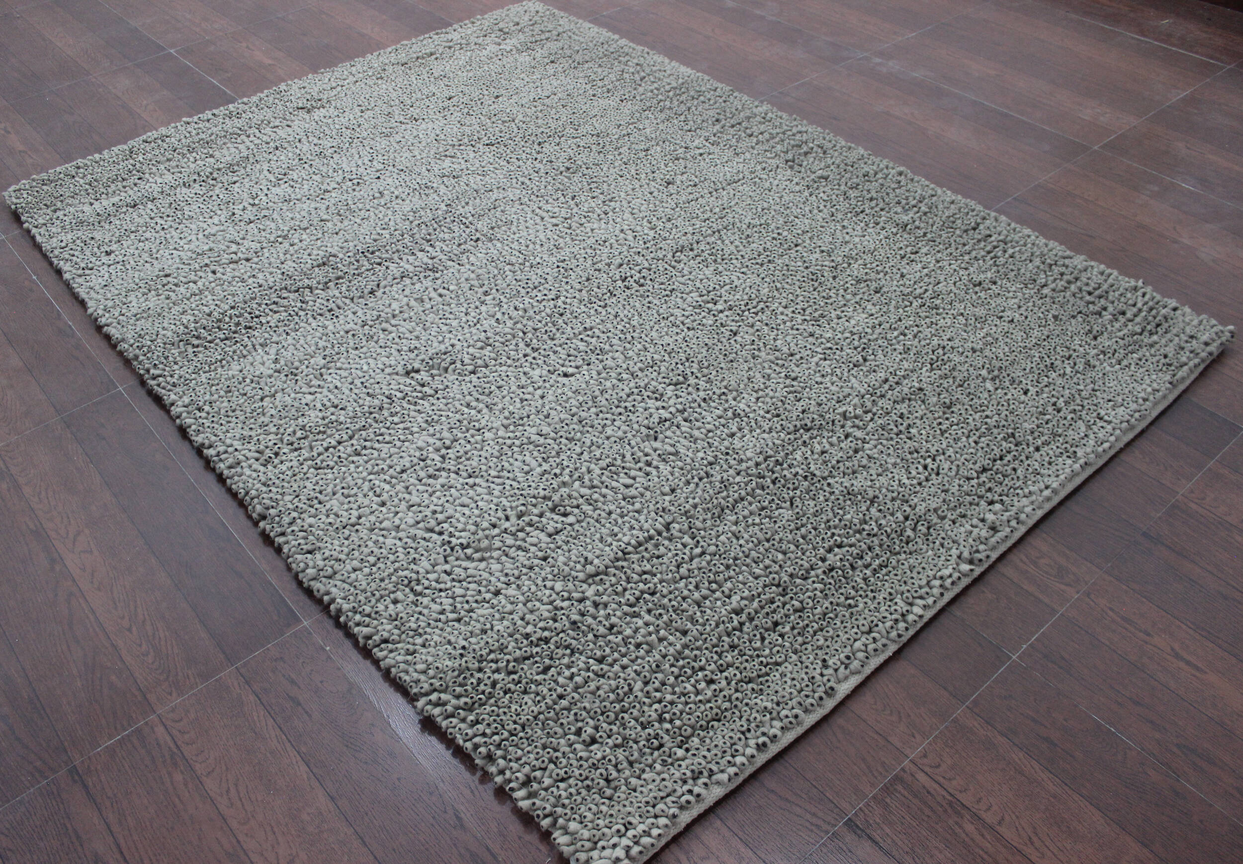 人気ブラドン ft 3x5 Rectangle Beige Shaggy Indian Wool 143402 Carpet ラグ・カーペット