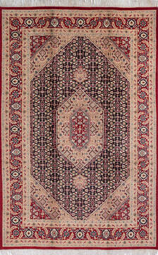 Pak-Persian Black Hand Knotted 6'0" X 9'3"  Area Rug 700-143405