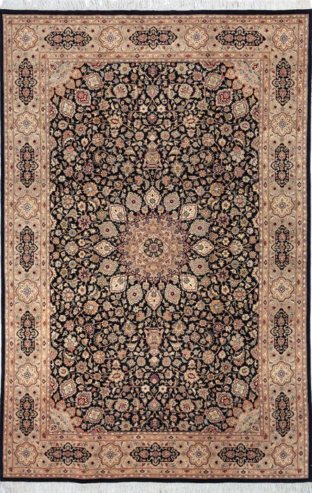Pak-Persian Black Hand Knotted 61 X 93 Area Rug 700-143406 Image 0