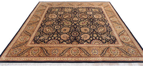 Pak-Persian Black Square Hand Knotted 97 X 93 Area Rug 700-143410 Image 1