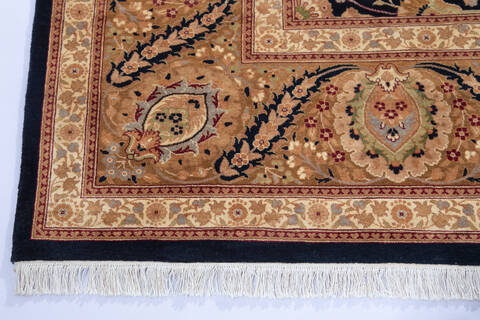 Pak-Persian Black Square Hand Knotted 97 X 93 Area Rug 700-143410 Image 3