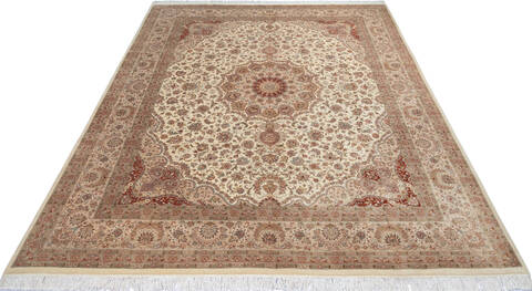 Pak-Persian Beige Hand Knotted 82 X 106 Area Rug 700-143411 Image 1