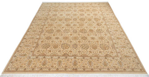 Pak-Persian Beige Hand Knotted 81 X 100 Area Rug 700-143412 Image 1