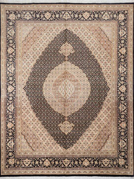 Pak-Persian Black Hand Knotted 8'0" X 10'4"  Area Rug 700-143413