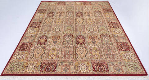 Pak-Persian Red Hand Knotted 80 X 103 Area Rug 700-143414 Image 1