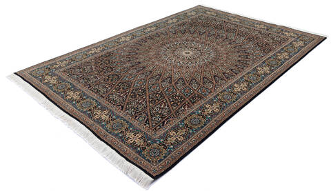 Pak-Persian Black Hand Knotted 62 X 92 Area Rug 700-143417 Image 2