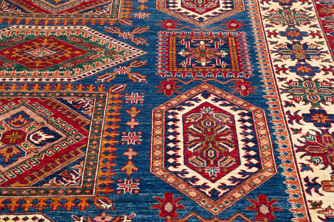 Kazak Blue Hand Knotted 82 X 101 Area Rug 700-143421 Image 5