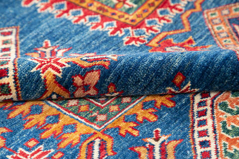 Kazak Blue Hand Knotted 82 X 101 Area Rug 700-143421 Image 6