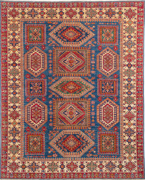 Kazak Blue Hand Knotted 8'2" X 10'1"  Area Rug 700-143421