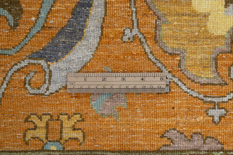 Chobi Yellow Hand Knotted 81 X 102 Area Rug 700-143428 Image 8