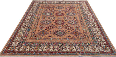 Kazak Orange Hand Knotted 80 X 95 Area Rug 700-143431 Image 1