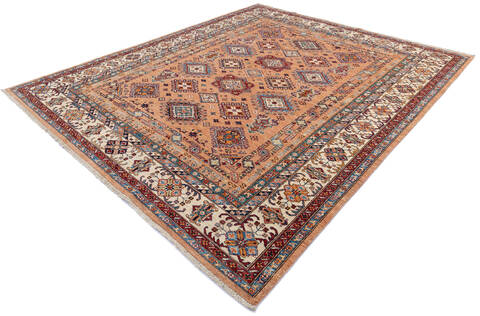 Kazak Orange Hand Knotted 80 X 95 Area Rug 700-143431 Image 2