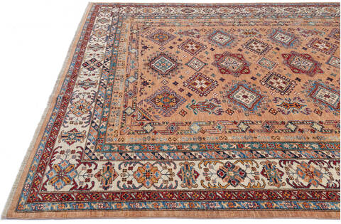 Kazak Orange Hand Knotted 80 X 95 Area Rug 700-143431 Image 3