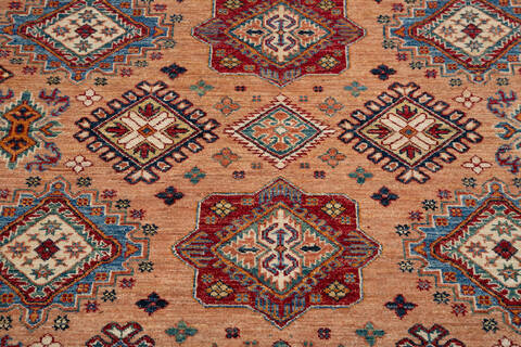 Kazak Orange Hand Knotted 80 X 95 Area Rug 700-143431 Image 5